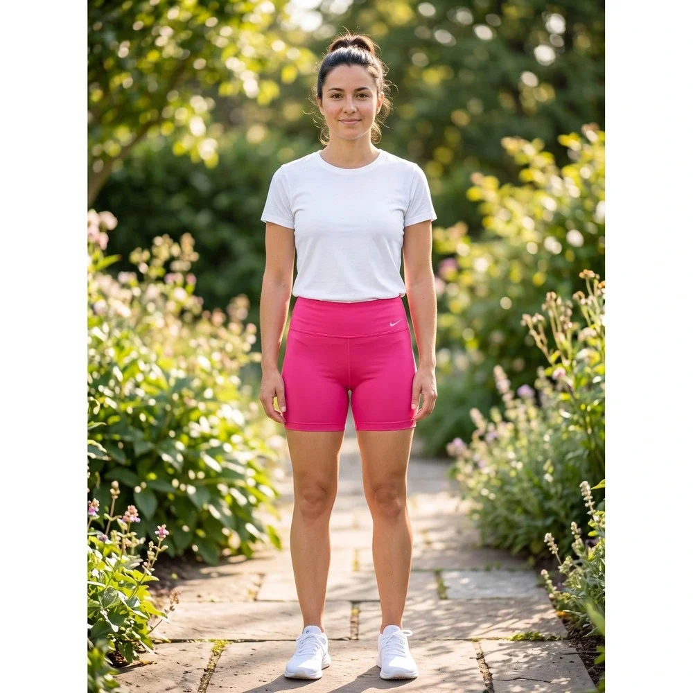 Nike Womens Dri-FIT Compression Biker Shorts Pink Activewear Running 6070